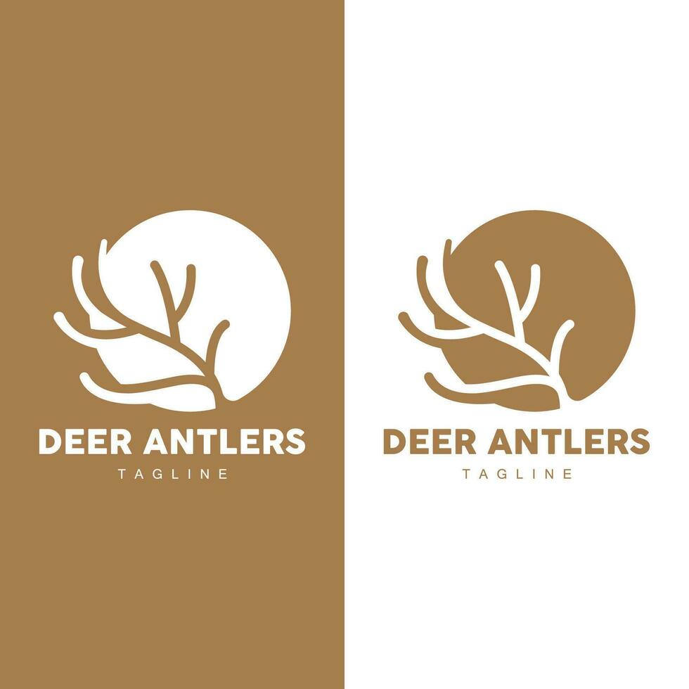 cervo corno logo design corno animale illustrazione minimalista semplice simbolo icona vettore