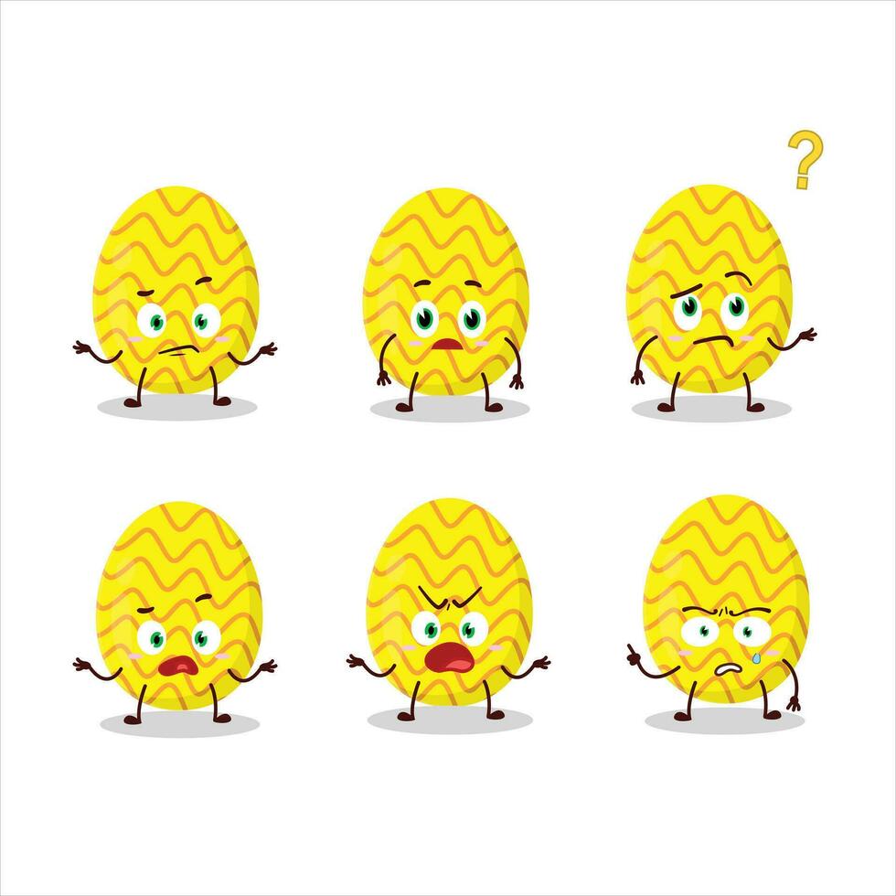cartone animato personaggio di giallo Pasqua uovo con che cosa espressione vettore
