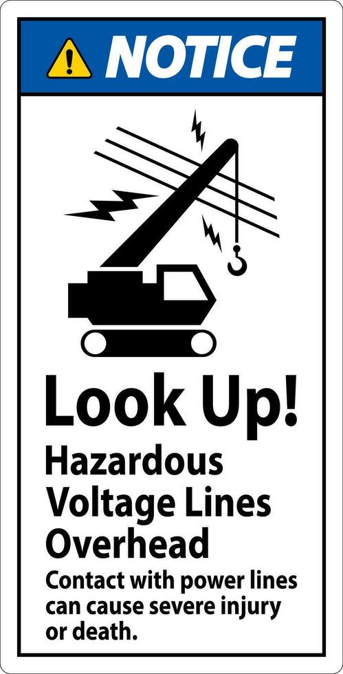 Avviso cartello Guarda su pericoloso voltaggio Linee alto vettore