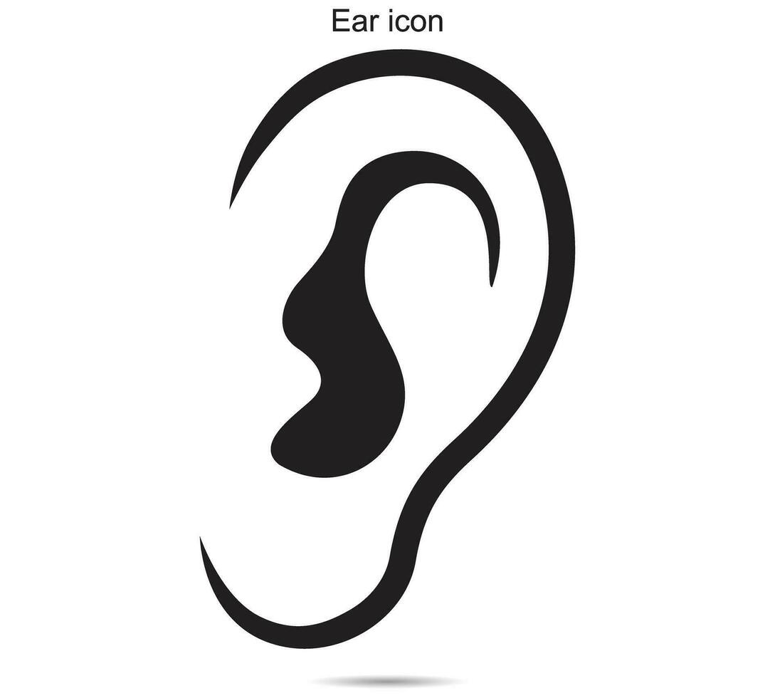 orecchio icona, vettore illustrazione.