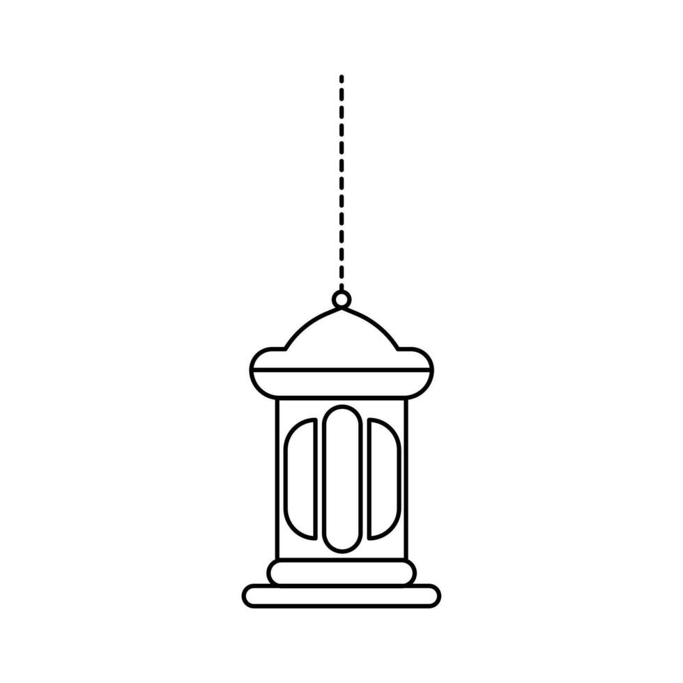 islamico lanterna linea schema vettore , moderno lanterna per decorazione celebrazione .