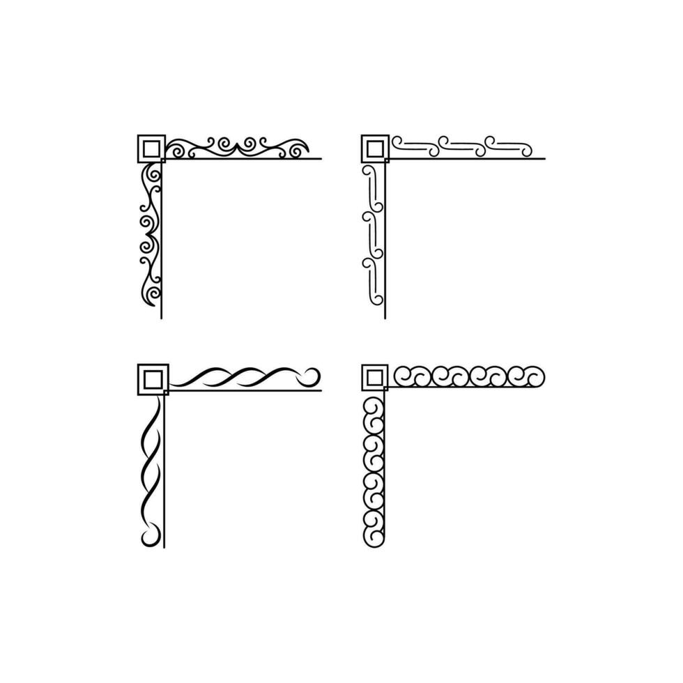 estetico floreale angolo , geometrico angolo , estetico angolo telaio decorazione vettore