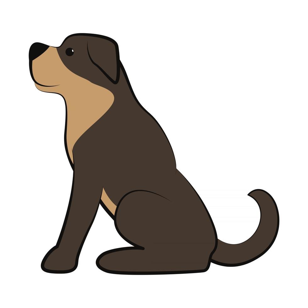 simpatico cartone animato illustrazione vettoriale icona di un grosso cane. è uno stile piatto.