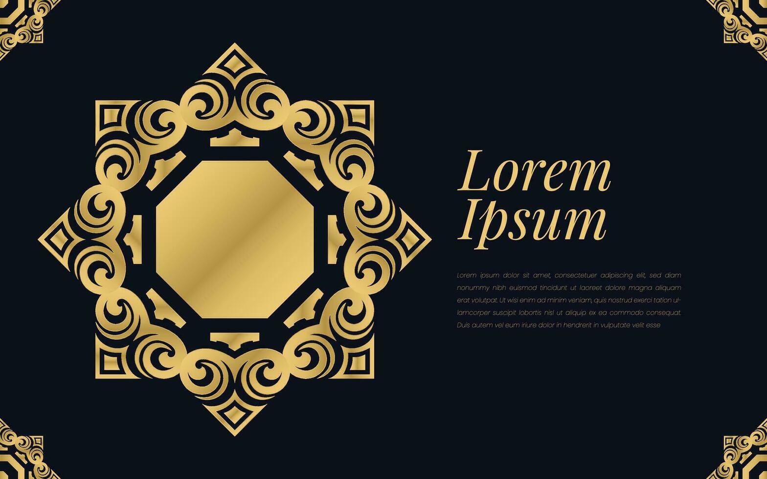 oro e nero asso di picche modello su geometrico mosaico astratto sfondo lusso ornamento stile. vettore