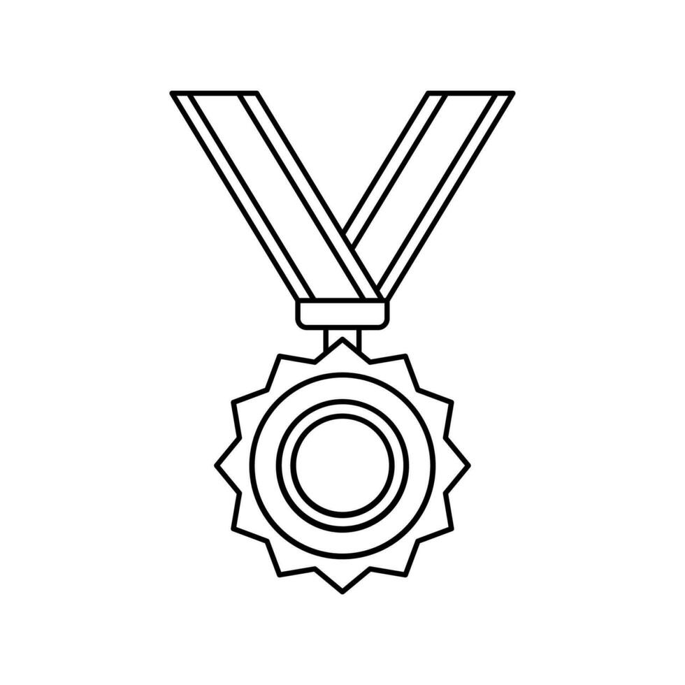 medaglia linea vettore icona , vincitore icona , schema medaglia