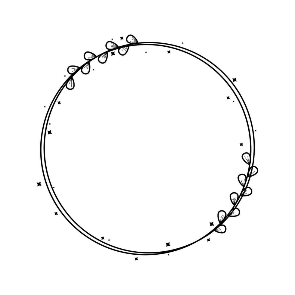 cerchio floreale telaio linea arte illustrazione gratuito vettore elemento