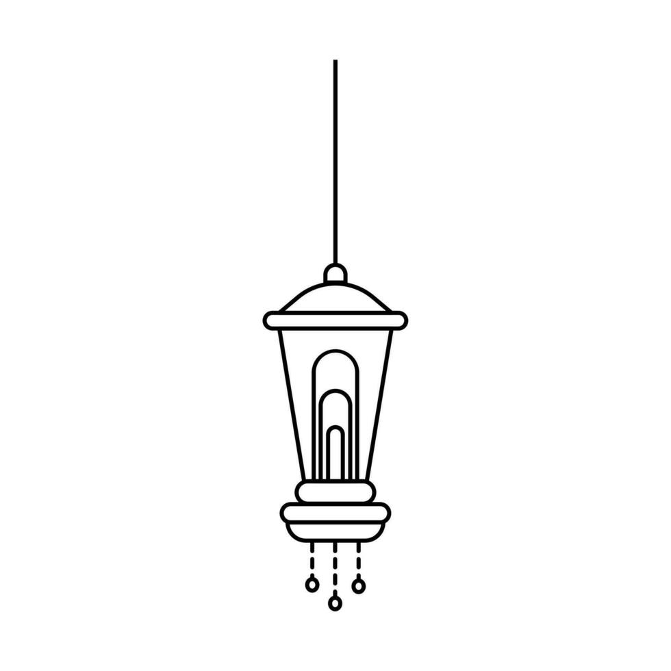 islamico lanterna linea schema vettore , moderno lanterna per decorazione celebrazione .