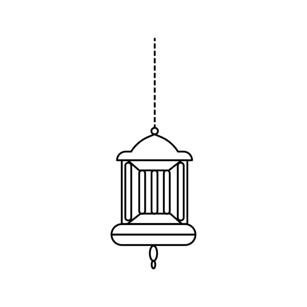 islamico lanterna linea schema vettore , moderno lanterna per decorazione celebrazione .