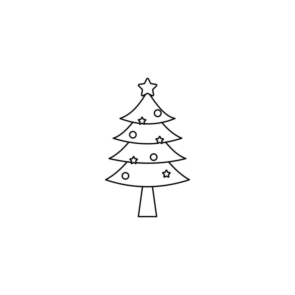 Natale albero linea vettore, celebrazione, decorazione elemento vettore