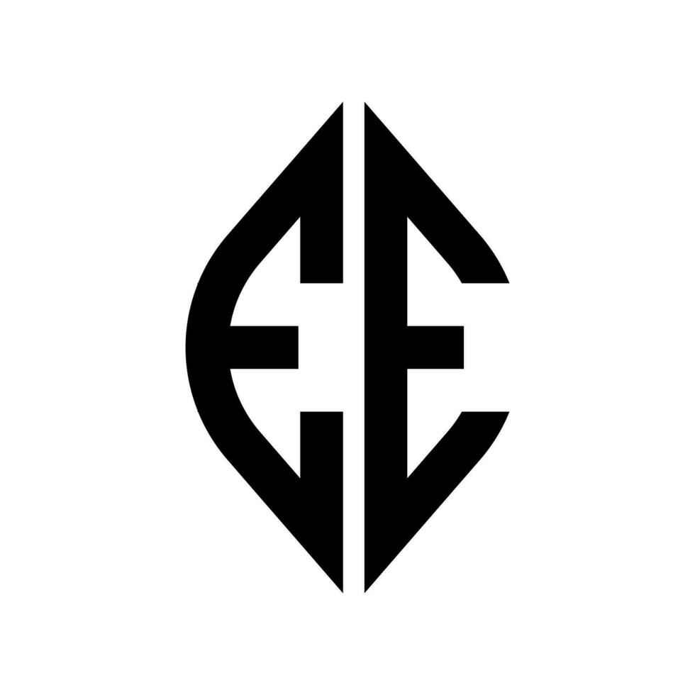 logo e curva rombo esteso monogramma 2 lettere alfabeto font logo logotipo ricamo vettore