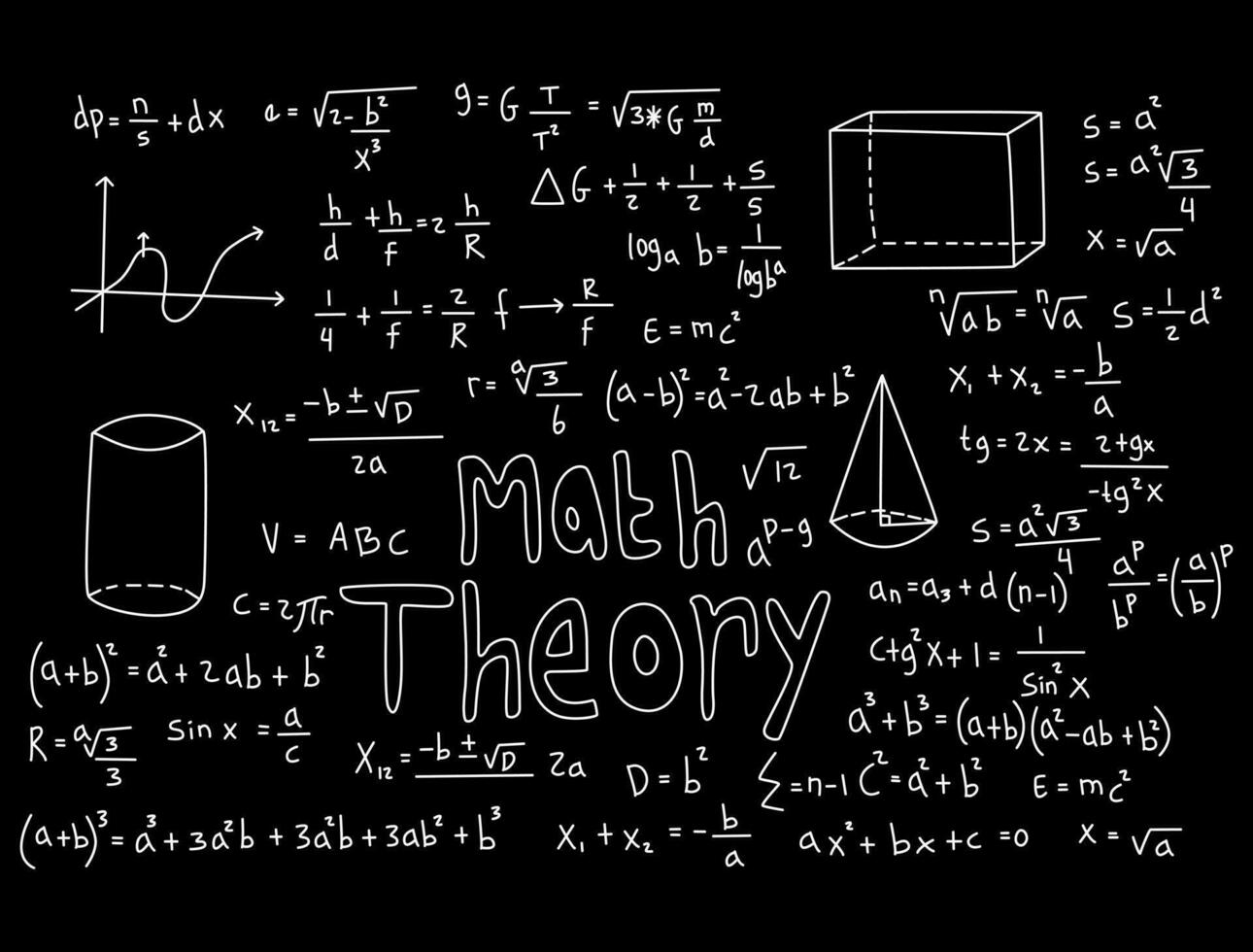 illustrazione realistica del fondo della lavagna di matematica vettore