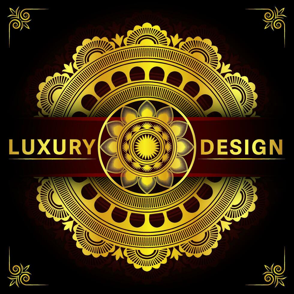 lusso mandala sfondo design con d'oro colore decorativo elemento vettore