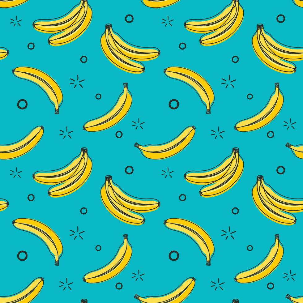 Banana senza soluzione di continuità modello. vettore illustrazione