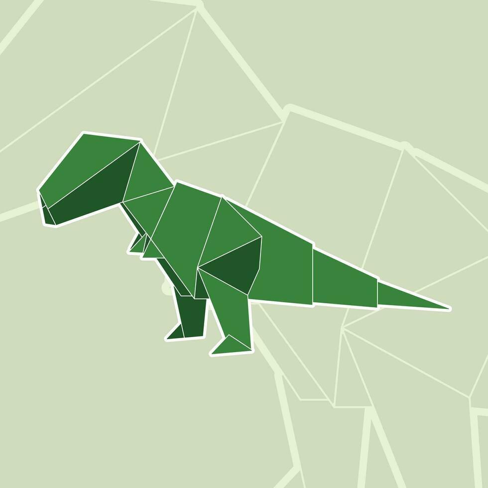 tiranosauro rex origami stile vettore