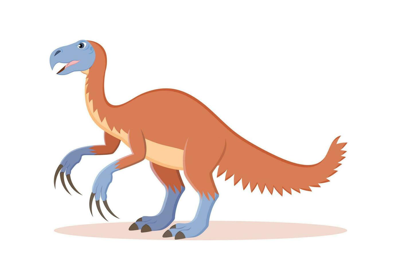 therizinosaurus dinosauro cartone animato personaggio vettore illustrazione