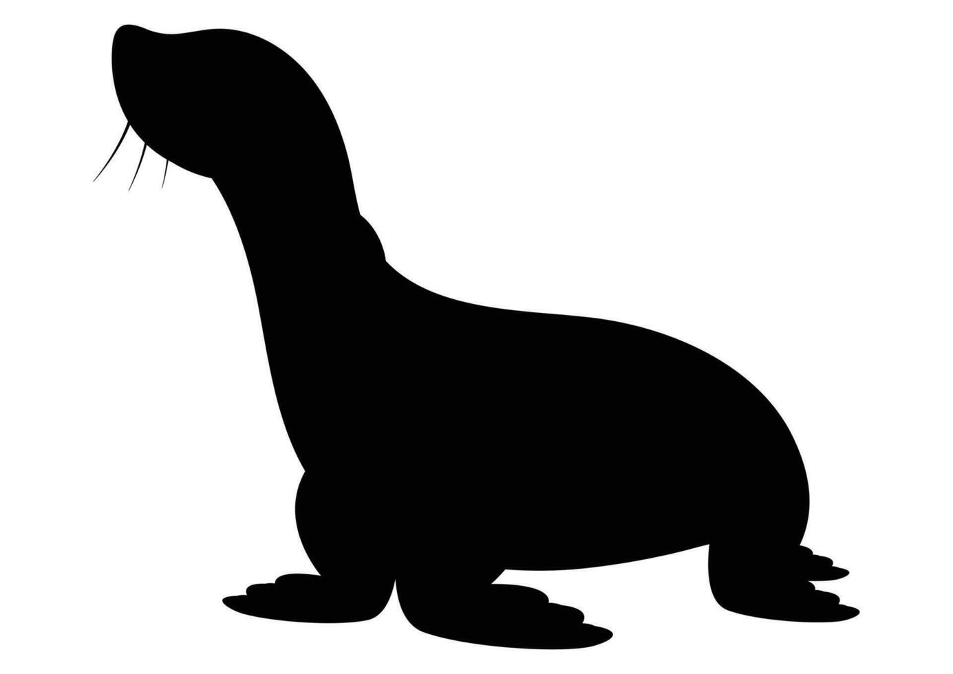 oceano foca silhouette clipart vettore piatto design