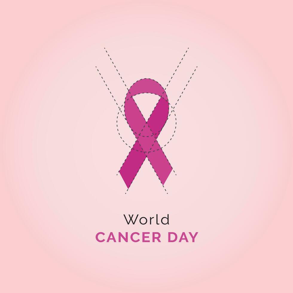 mondo cancro giorno è celebre su il terzo Domenica di ottobre ogni anno vettore