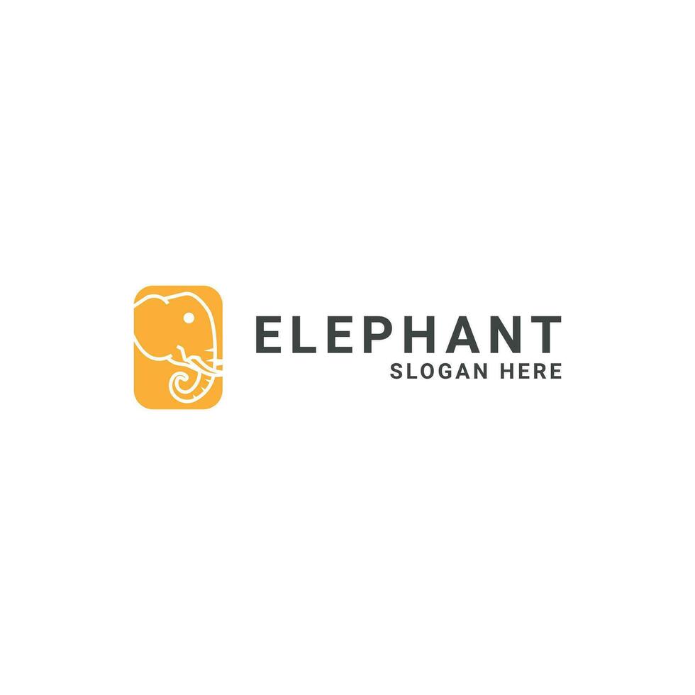 elefante testa logo design creativo idea vettore