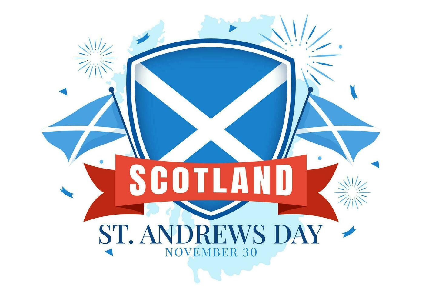 contento st Andrea giorno vettore illustrazione su 30 novembre con Scozia bandiera nel nazionale vacanza celebrazione piatto cartone animato blu sfondo design