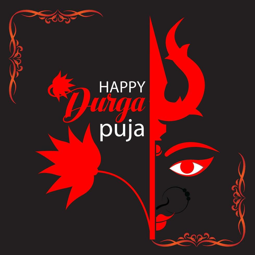 contento Durga puja illustrazione sfondo design vettore