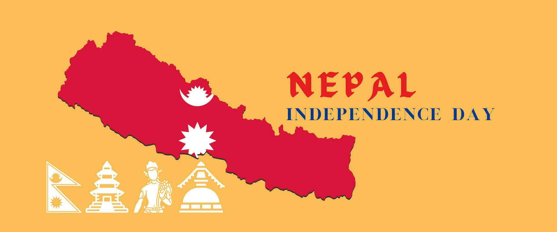 Nepal nazionale giorno bandiera per indipendenza giorno anniversario. bandiera di Nepal e moderno geometrico retrò astratto design. vettore