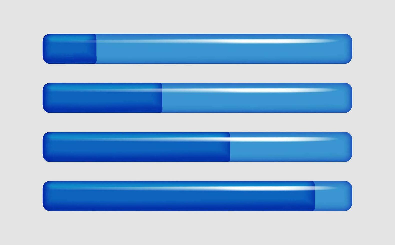 blu progresso barre. 3d vettore clipart