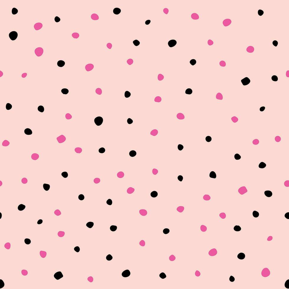 vettore senza soluzione di continuità sfondo con rosa e nero puntini