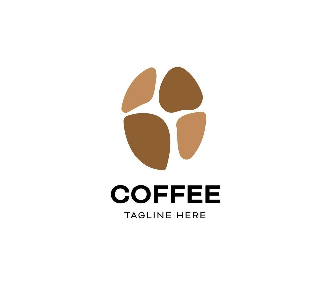 ghiaia pietra caffè fagiolo logo vettore icona illustrazione design