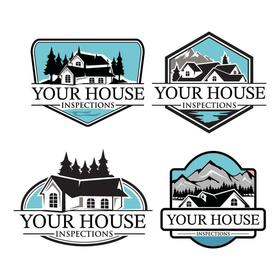 Casa e montagna logo design modello. vettore