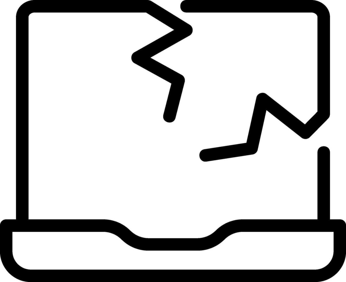 icona della linea del laptop vettore