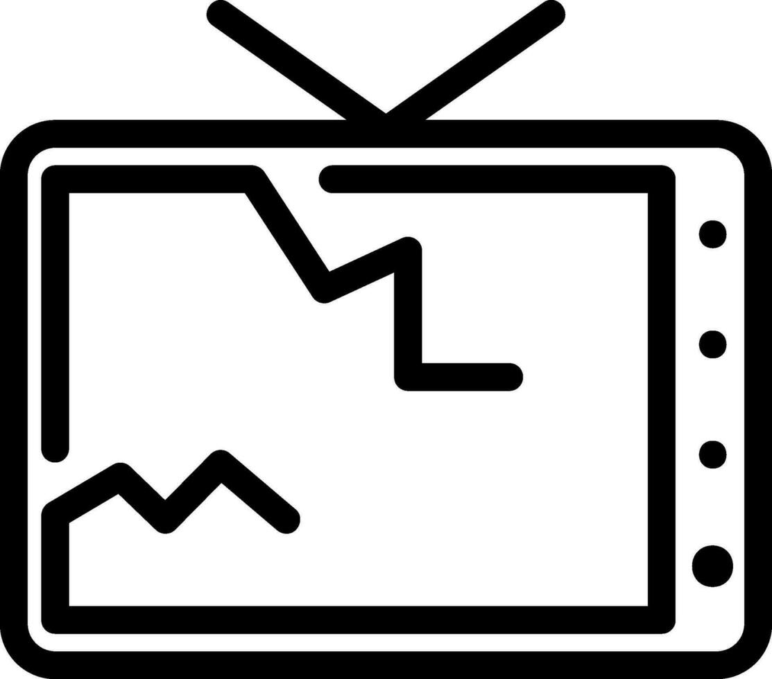 icona della linea tv vettore