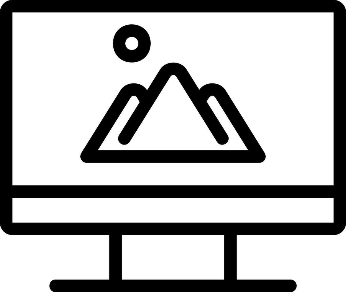 icona della linea del computer vettore