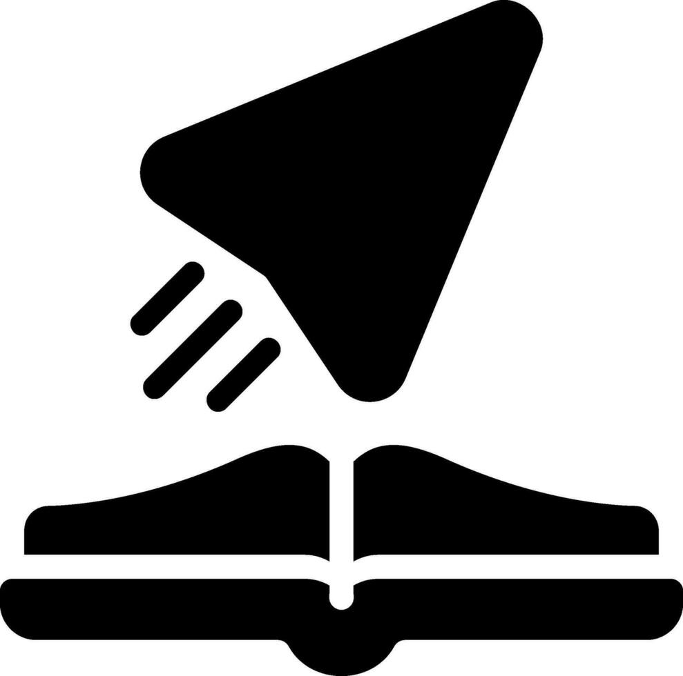 icona del glifo dell'aereo di carta vettore