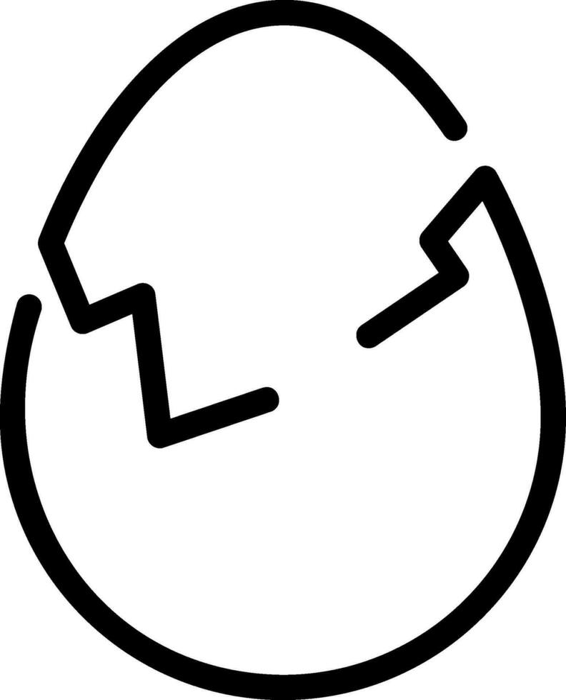 Cracked uovo linea icona vettore