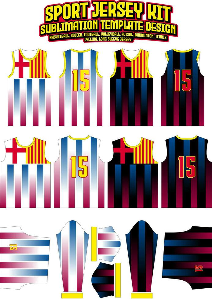 Barcellona maglia design abbigliamento sportivo disposizione modello vettore