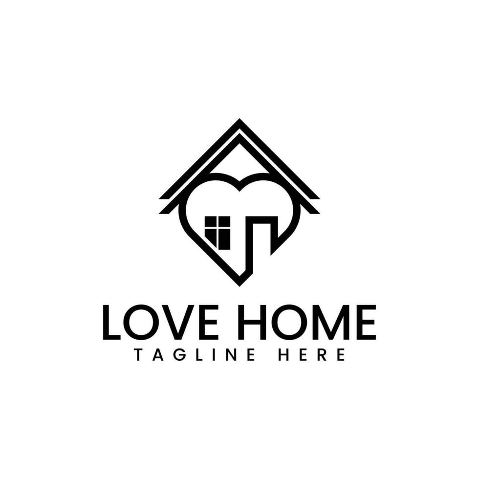 casa amore logo vettore. semplice, minimalista e moderno. vettore