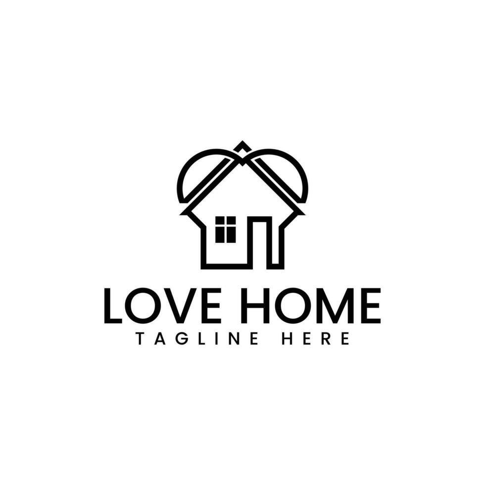 casa amore logo vettore. semplice, minimalista e moderno. vettore