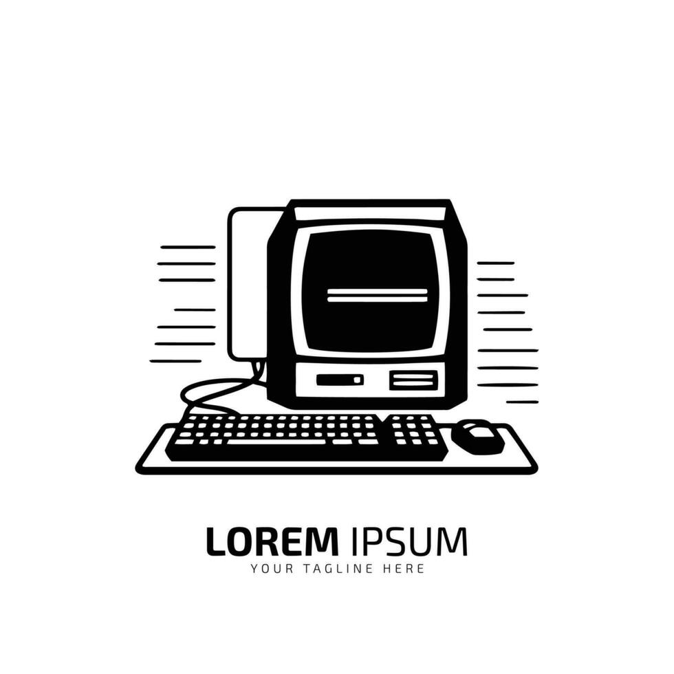 vettore illustrazione grafico icona di topo tenere sotto controllo tastiera computer silhouette