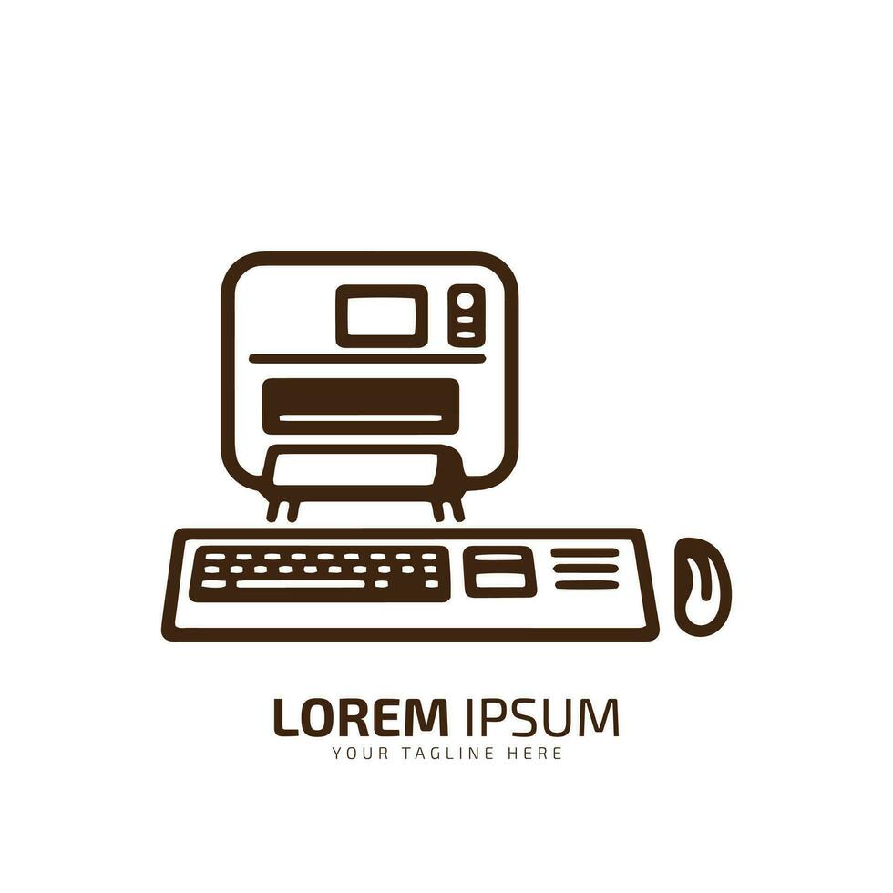 illustrazione di del desktop pc logo icona vettore silhouette il davanti standard design.