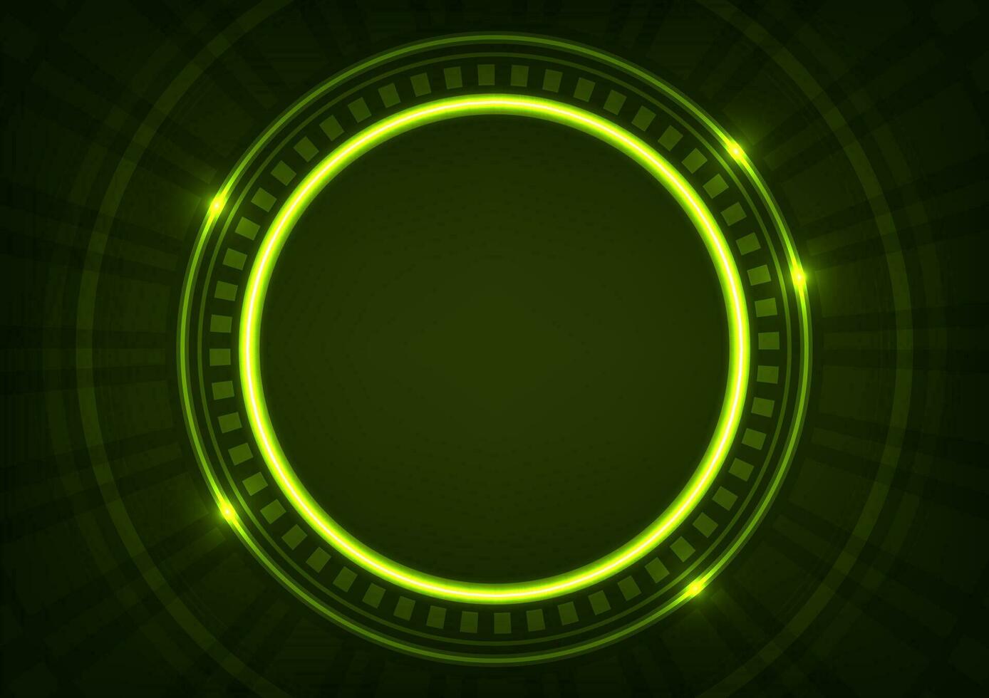 len digitale tecnologia neon geometrico verde cerchio astratto sfondo vettore