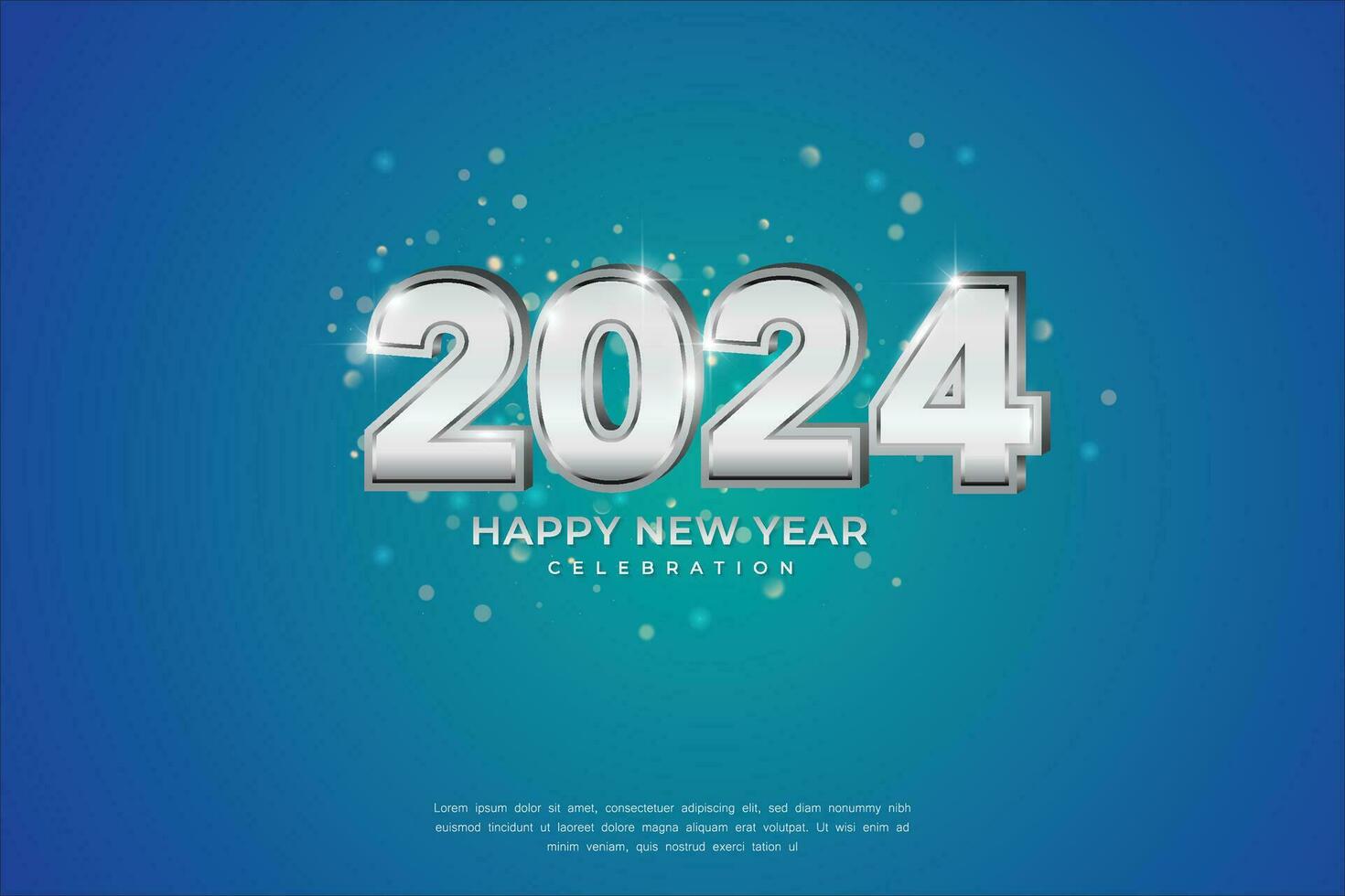 semplice e pulito design contento nuovo anno 2024. argento numeri per sfondo per striscioni, manifesti o calendario. vettore