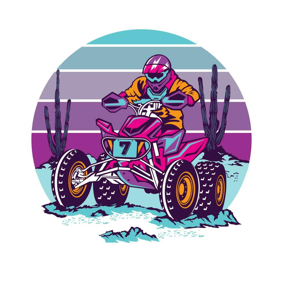 atv da corsa estremo sport, bene per t camicia design e da corsa evento logo vettore