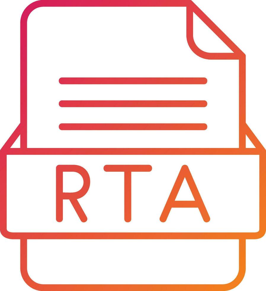 rta file formato icona vettore