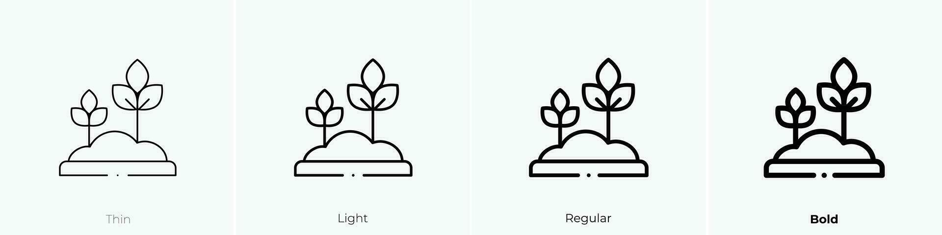 germogli icona. sottile, luce, regolare e grassetto stile design isolato su bianca sfondo vettore