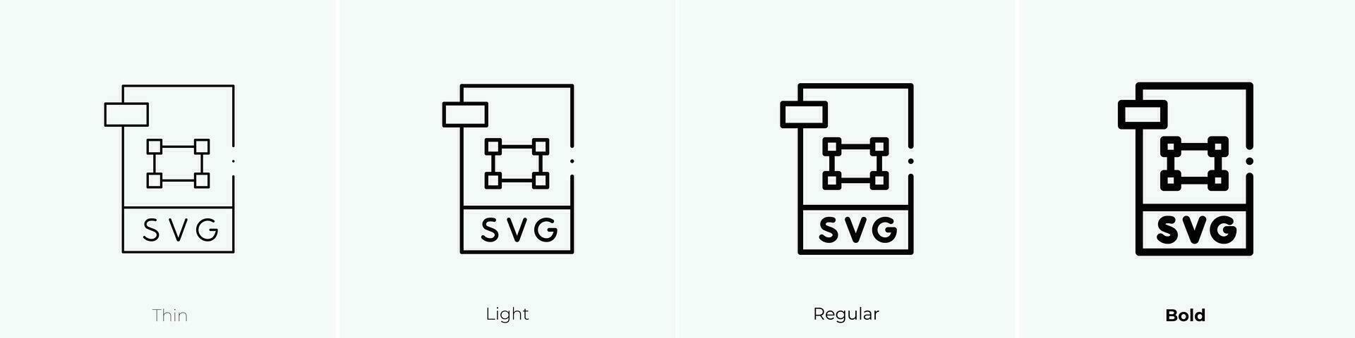 svg file icona. sottile, luce, regolare e grassetto stile design isolato su bianca sfondo vettore