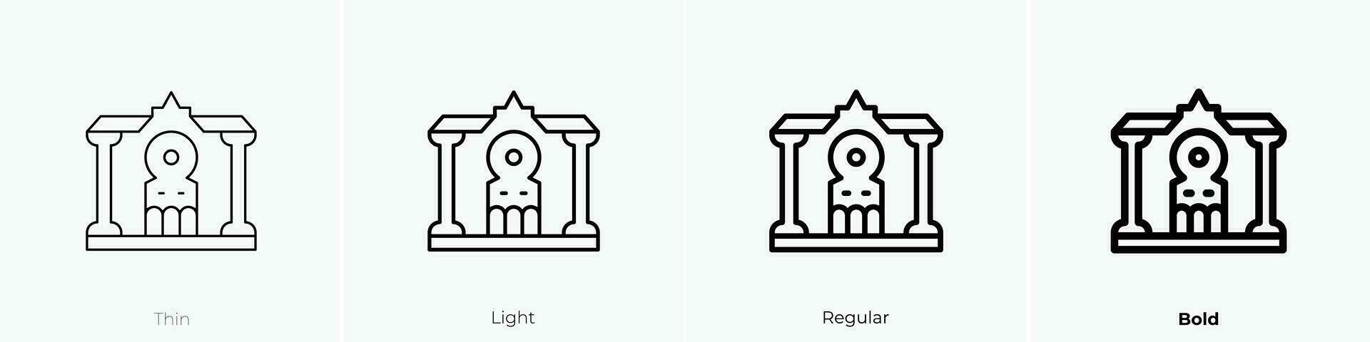 sinagoga icona. sottile, luce, regolare e grassetto stile design isolato su bianca sfondo vettore