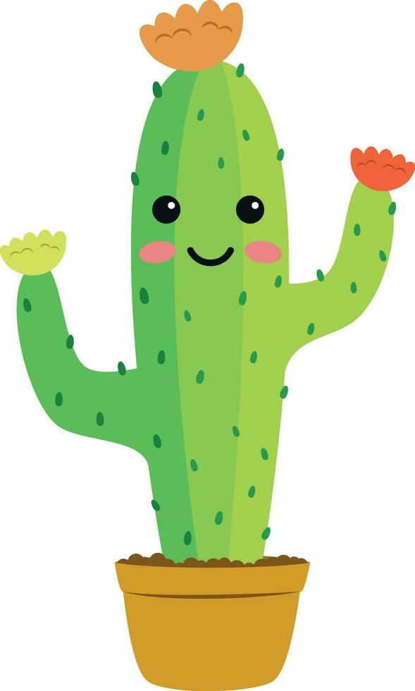 vettore illustrazione di un' divertente cactus personaggio nel cartone animato stile isolato su bianca sfondo