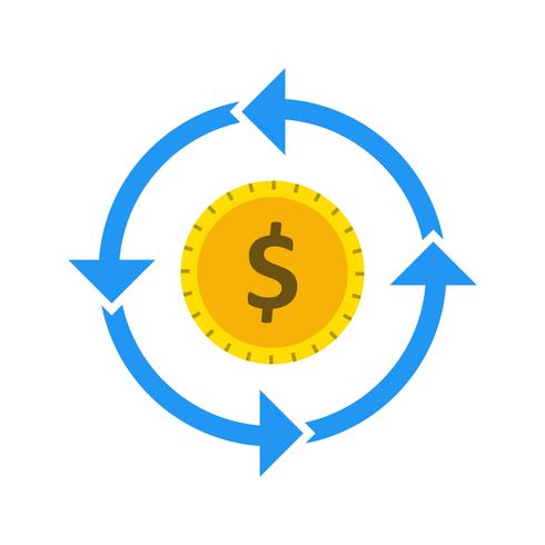 Icona di flusso di denaro vettoriale