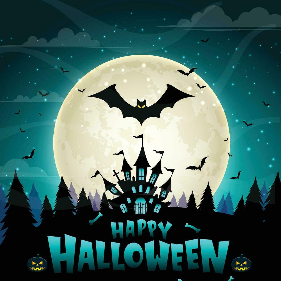 poster di halloween felice vettore