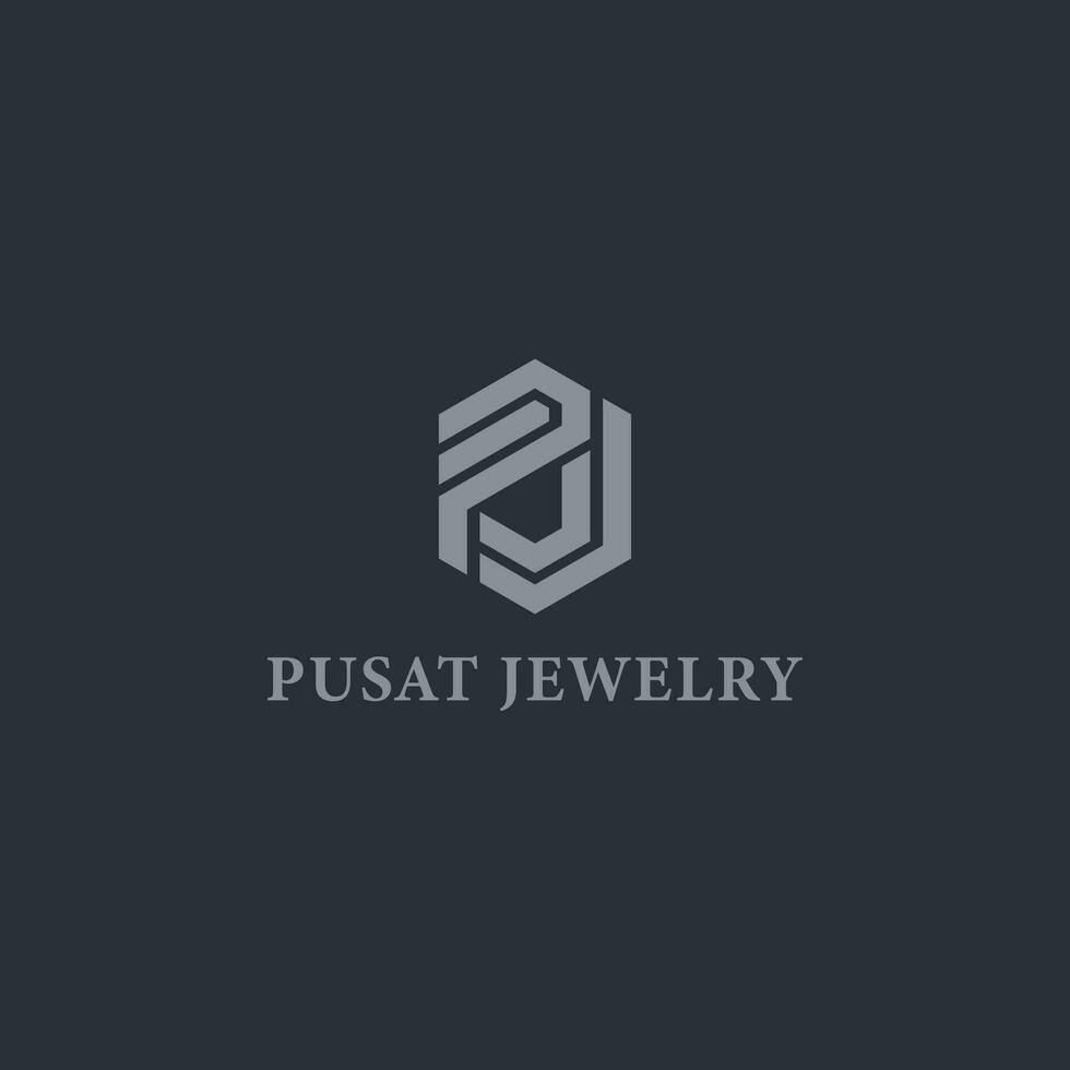 creativo lettera pj o jp monogramma logo design icona nel grigio colore isolato su un' nero sfondo. lettera pj nel grigio colore applicato per gioielleria attività commerciale logo ispirazione modello vettore